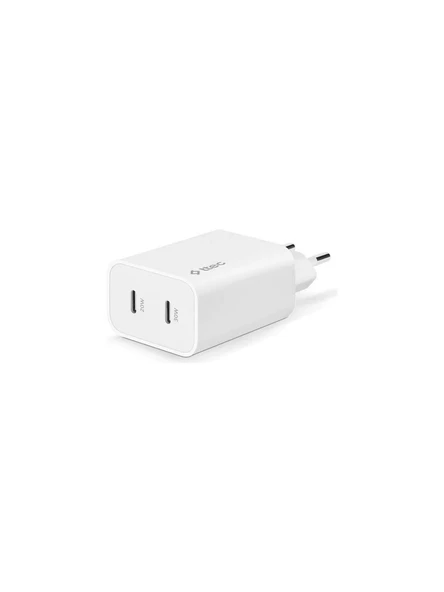 TTEC 2SCG01B SmartCharger Duo Pro GaN 50W PD Seyahat Hızlı Şarj Aleti USB-C + USB-C Beyaz