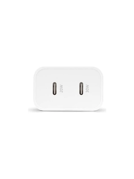 TTEC 2SCG01B SmartCharger Duo Pro GaN 50W PD Seyahat Hızlı Şarj Aleti USB-C + USB-C Beyaz - 2