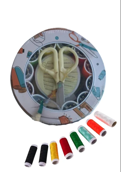 İplik Set Teneke Kutu Dikiş Seti ürün görseli