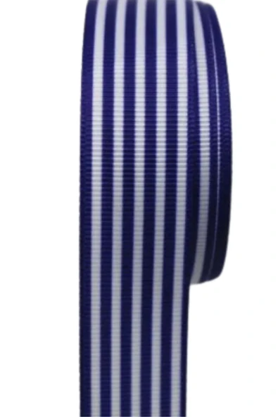 Tafta Çizgi Desen Kurdele 25 mm Lacivert 5 Metre ürün görseli