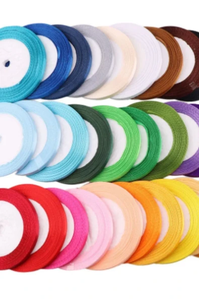 Saten Kurdele 6 mm Mint 10 Metre - Resim 2