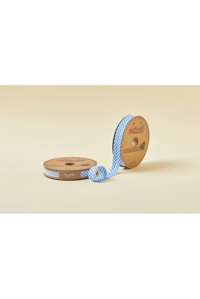 Biye Ekoseli Katlı E01 Mavi 2 cm 25 Metre %65 Koton %35 Polyester ürün görseli