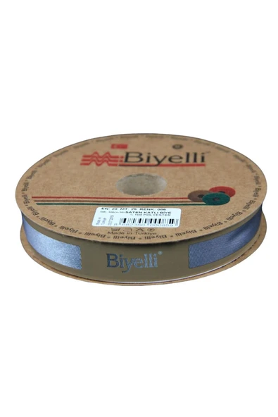 Biye Saten Katlı 086 Gri 2 cm 25 Metre %100 Polyester ürün görseli