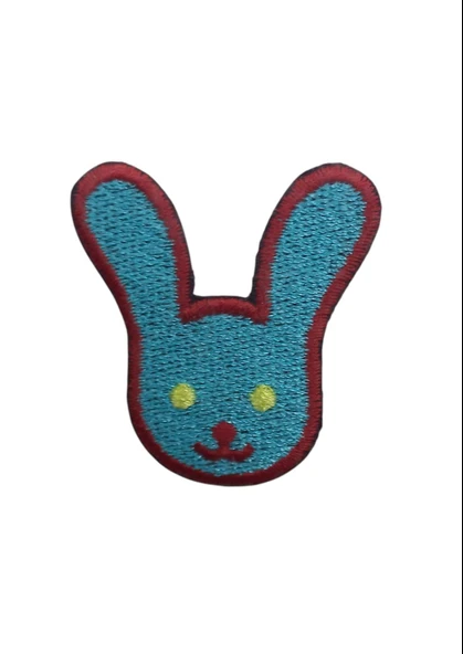 Aplike Ütü İle Yapışan Tavşan Mavi-Kırmızı Arma 4x3 cm ürün görseli