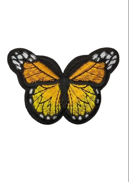 Aplike Ütü İle Yapışan Kelebek Sarı Arma 7x5 cm ürün görseli
