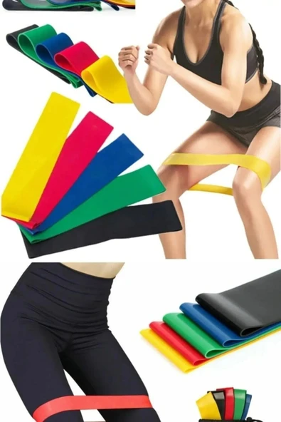 5 Li Set Aerobik Bandı Fitness Egzersiz Plates Direnç Lastiği Crossfit Kas Germe Ve Jimnastik Seti - Resim 3