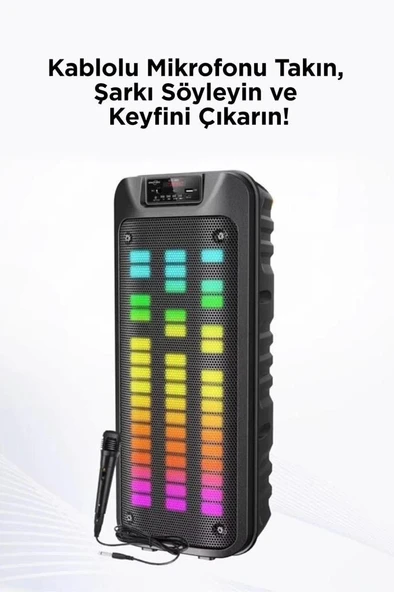 Gts-1852 Taşınabilir Rgb Ledli Bluetooth Hoparlör Usb-tf Siyah - 5