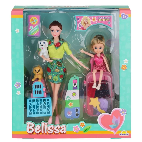 3046 Sun-rst-sıs-mnk Bbk Set Belıssa Ve Annesi Yolculuk Zamanı 30cm