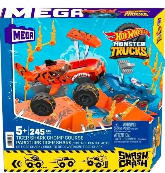 Hkf88 Mega™ Hot Wheels® Smash N Crash Tiger Shark Çarpışma Seti 245 Parça +5 Yaş - 1