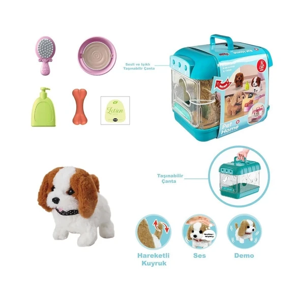 Jnd-6806 Hareketli Köpek Ve Işıklı Sesli Şeffaf Kafes Seti -vardem Oyuncak - 6
