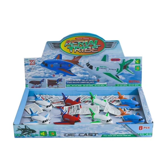 Xg879-209 Sesli Işıklı Metal Çek Bırak Uçak -birliktoys - 4