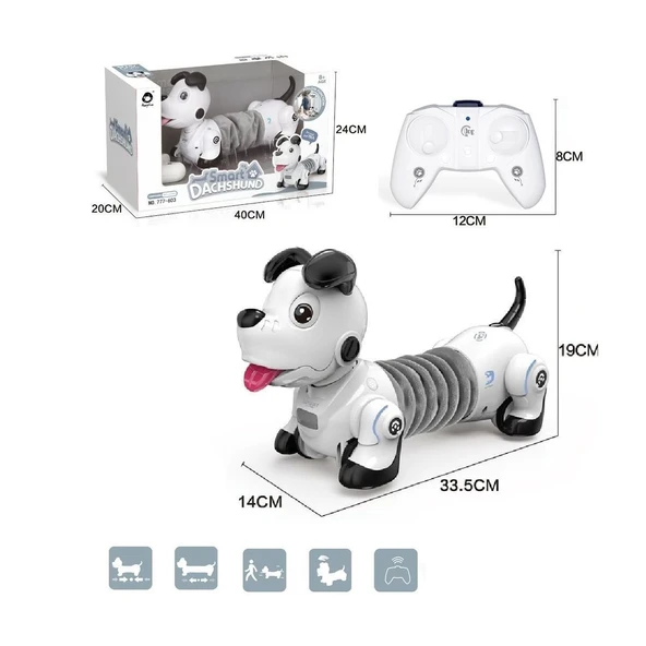 Gl-777-603 Uzaktan Kumandalı Işıklı Ve Sesli Sevimli Akıllı Köpek -vardem Oyuncak - 1