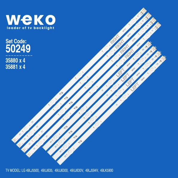 WKSET-5249 35880X4 35881X4 NC490DGG-AAFX1-41CA - GAN01-1255A-P1 8 ADET LED BAR