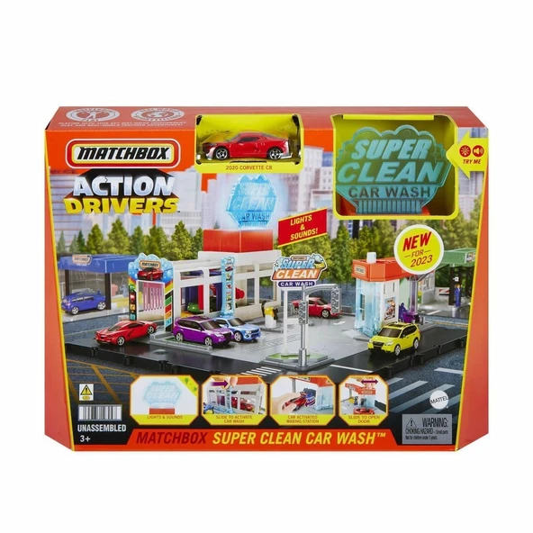 Hnj54 Matchbox Aksiyon Sürücüleri Süper Oto Yıkama Oyun Seti - 1