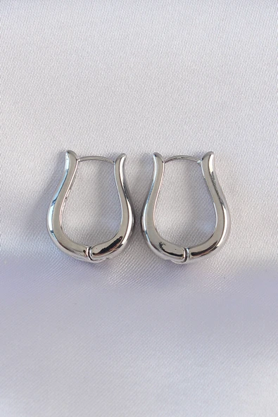 Pirinç Gümüş Renk İçi Boş Gül Küpe - TJ-BKP8977