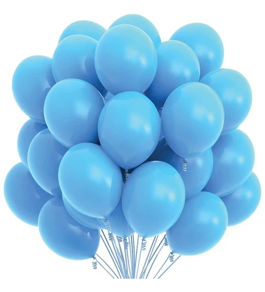 PASTEL BALON MAVİ 10 ADET ürün görseli 1