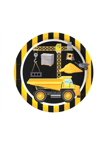 İNŞAAT TEMALI KARTON TABAK VE BARDAK SETİ 8+8 ADET - Resim 2