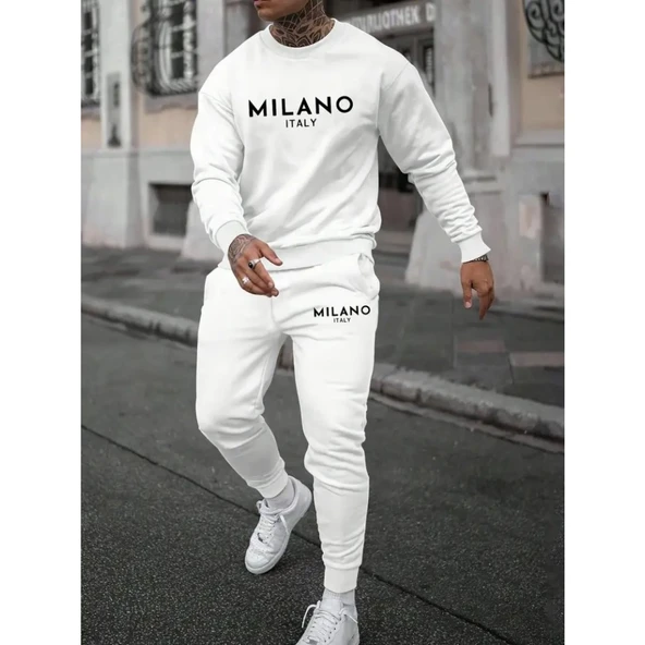 Erkek Uzun Kollu Baskı Detaylı Iki Iplik Takım - 5