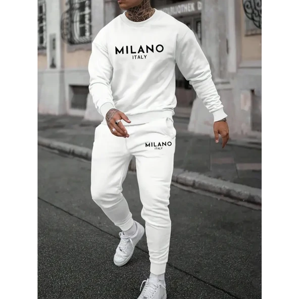 Erkek Uzun Kollu Baskı Detaylı Iki Iplik Takım - 3