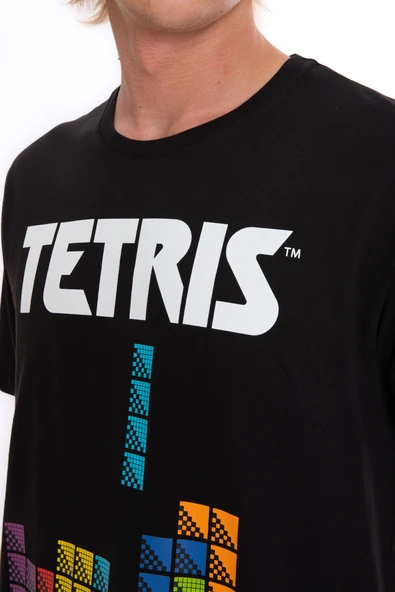 Orijinal Lisanslı Tetris Desenli Erkek T-Shirt Şort Takım - TETRS-55219-M - 3