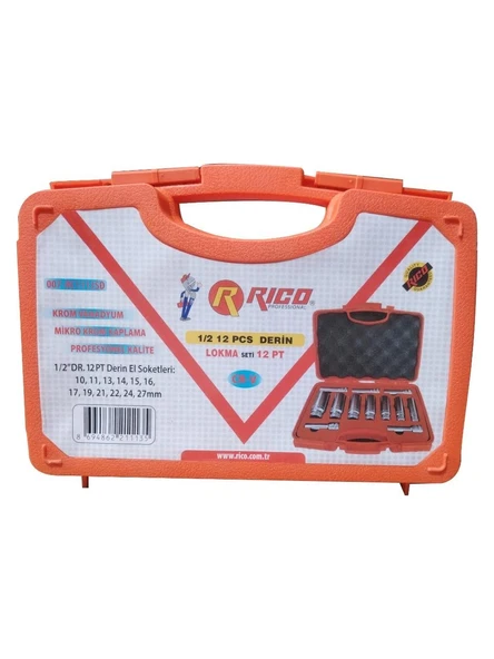 Rico RC1113SD Uzun Lokma Seti Takımı 1/2" 12PCS 12 Köşe - 2