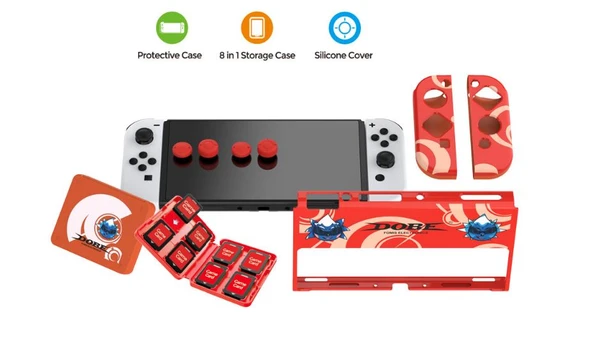 Nintendo Switch Oled Çoklu Koruma Kiti 8 İN 1 DOBE TNS-1192R - 4
