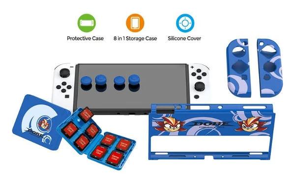 Nintendo Switch Oled Çoklu Koruma Kiti 8 İN 1 DOBE TNS-1192B - Resim 3