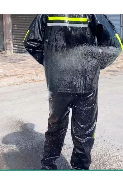 AHSEN EXPORT PVC SU GEÇİRMEZ MEBRAN MOTORCU YAĞMURLUK %100 PVC - Resim 3