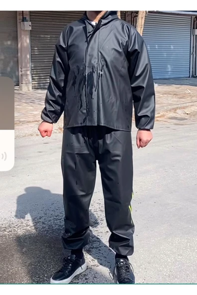 AHSEN EXPORT PVC SU GEÇİRMEZ MEBRAN MOTORCU YAĞMURLUK %100 PVC - Resim 2