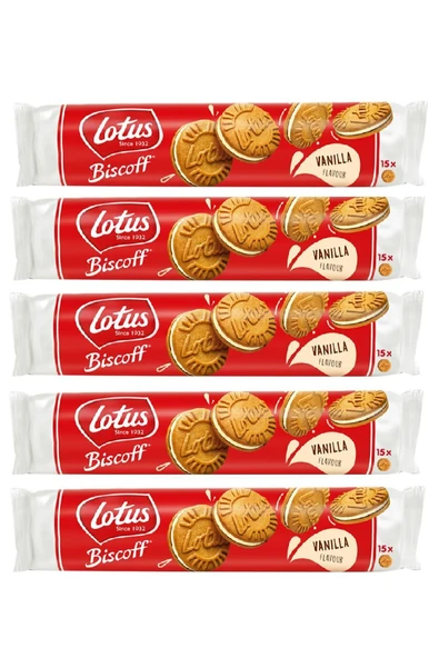 Lotus Bıscoff Sandwıch Bıscoff Vanilya Kremalı 150 gr X 5 Adet