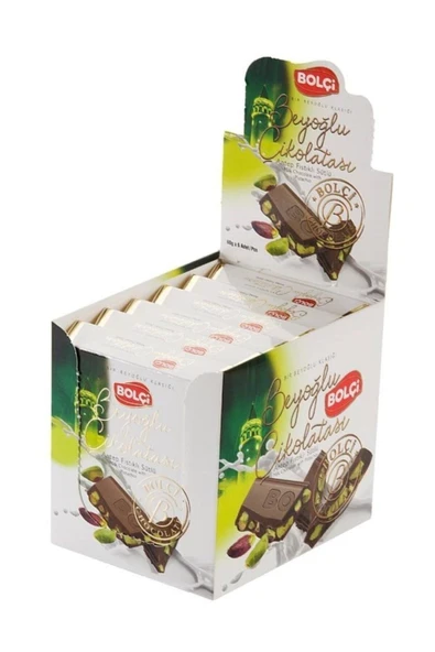 Bolçi Sütlü Antep Fıstıklı Tablet Çikolata 60 Gr.x 6 Adet