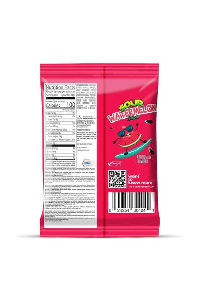 American Foods Candy Break Sour Watermelon Karpuz Aromalı Ekşi Yumuşak Şeker 113 Gr - 5