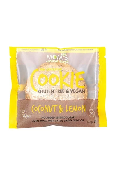 Mom's Natural Foods Hindistan Cevizi Ve Limonlu Kurabiye 50gr X 12 Adet
