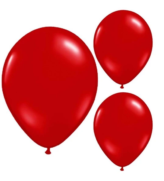 METALİK BALON KIRMIZI 100 ADET - Resim 2