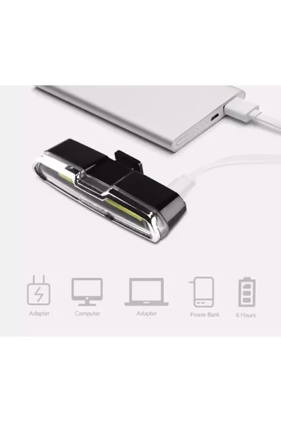ROBESBON Mavi Kırmızı Çakarlı Usb Şarjlı 100 Lümen Bisiklet Stop Lambası - 2