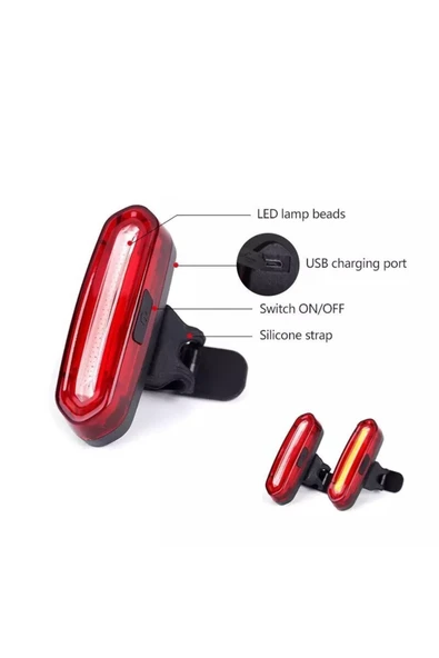 ROBESBON Mavi-kırmızı, Usb Şarjlı Bisiklet Stop Lambası - 3