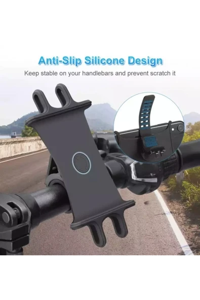 ROBESBON 4.7-6.5 Inc Silikon Scooter, Bisiklet Telefon Tutucu - 2