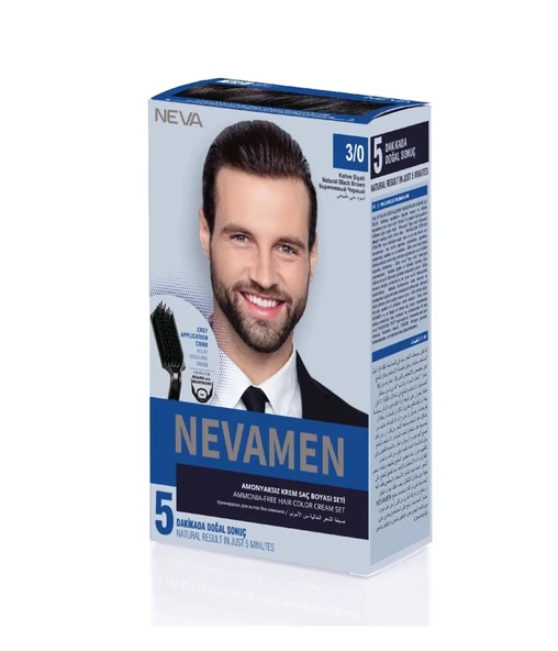 Neva Nevamen 30 Kahve Siyah Amonyaksız Krem Saç Boyası Seti