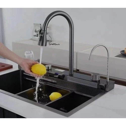 Akıllı Şelale Mutfak Eviyesi Dijital LED Göstergeli Set - Resim 2