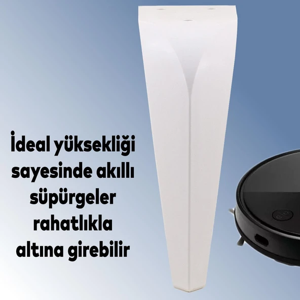 Mobilya Kanepe Sehpa Tv Ünitesi Koltuk Ayağı 15 Cm Beyaz Baza Ayakları - Resim 3