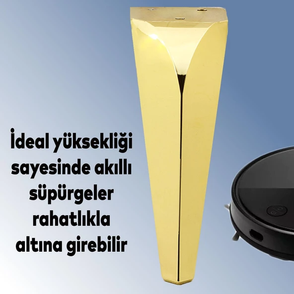 Mobilya Kanepe Sehpa Tv Ünitesi Koltuk Ayağı 15 Cm Gold Altın Baza Ayakları - Resim 3