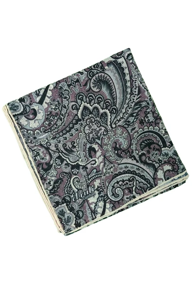 Ebruli Pamuklu Etnik Desenli Soft Eşarp – 90x90 cm - 3