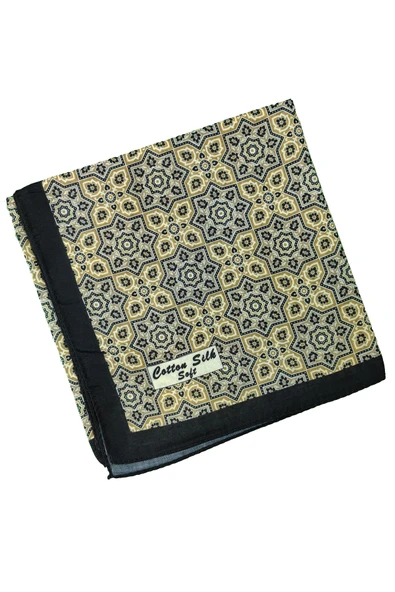 Ebruli Pamuklu Etnik Desenli Soft Eşarp – 90x90 cm - 4