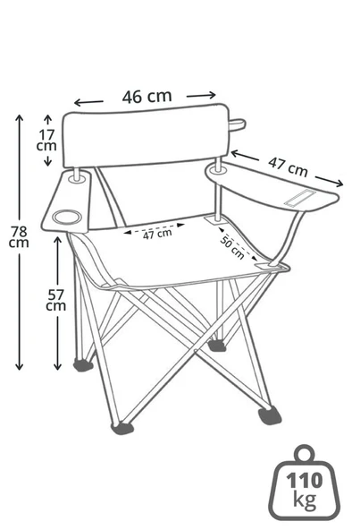 Qufi Desenli Katlanır Kamp Piknik Sandalyesi Rejisör Koltuğu Yeşil - 3