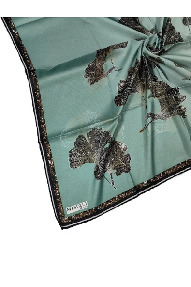 Mısırlı Eşarpları Cocoon Twill ( Tivil ) Yaprak Desenli Eşarp - 1
