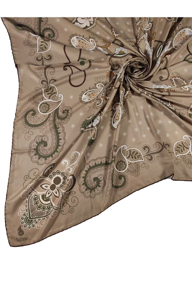 Mısırlı Eşarpları Mısırlı Eşarp Alize Krep Etnik Desenli Eşarp 140x140 Cm
