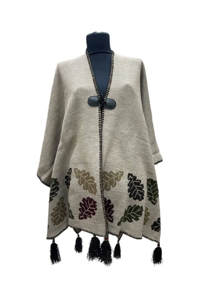 Akmoda Kalın Kışlık Triko Uzun  Panço ürün görseli 1