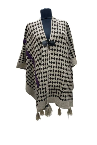 Akmoda Kalın Kışlık Triko Uzun  Panço ürün görseli 1