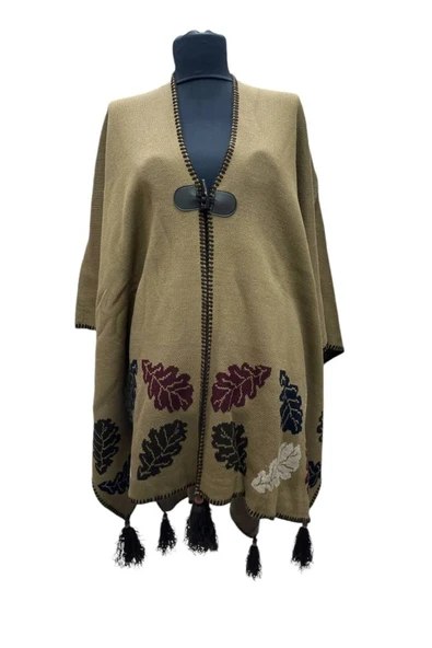 Akmoda Kalın Kışlık Triko Uzun  Panço ürün görseli 1