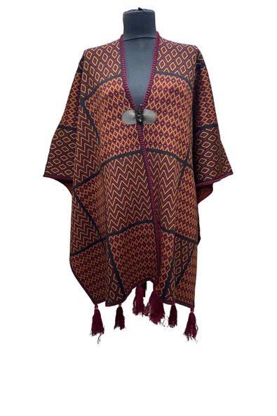 Akmoda Kalın Kışlık Triko Uzun  Panço ürün görseli 1